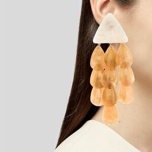 ✨ NWT 5.5” Rachel Comey Luma Clasp Earrings Statement Dangling Marble Chandelier